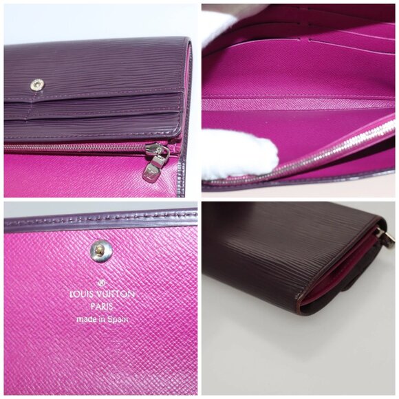 LOUIS VUITTON Epi Portefeiulle Sarah Wallet Purple Cassis - Picture 11 of 14